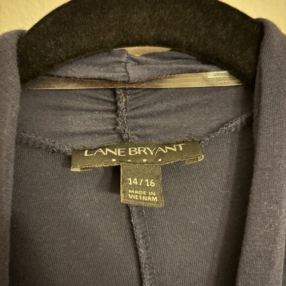 Lane Bryant Women SZ 14/16 Navy Blue Open Front Lightweight Cardigan Top - Picture 6 of 9